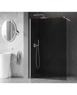 Sprchové dvere MEXEN/S - Kyoto-X Sprchová zástena WALK-IN 70 x 200, grafit 10 mm, biela 800-070-101-20-40-X