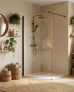 Sprchové dvere REA/S - Sprchová zástena Flexi Transparent / Black 100 KPL-K99162