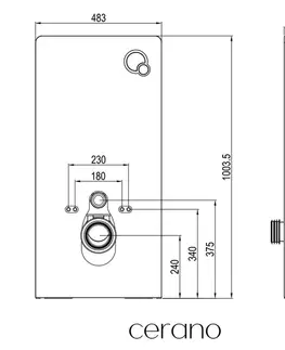 Záchody CERANO - Kompletný WC set Modul/Cesso - čierna matná - integrované WC tlačidlo - pneumatický modul - 49x36 CER-979847