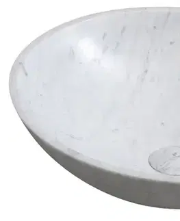Umývadlá SAPHO - BLOK kamenné umývadlo na dosku priemer 42cm, biela carrara mat 2401-42