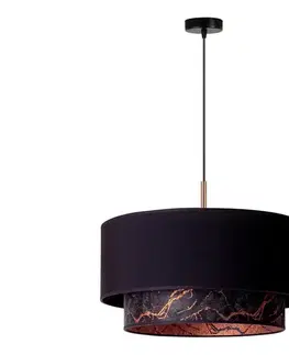 Svietidlá  - Luster na lanku NANTES 1xE27/15W/230V pr. 45 cm čierna/medená 602617
