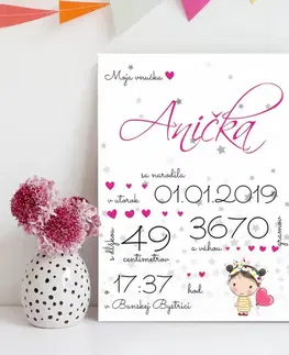 Tabuľky s venovaním (darčeky) Darček - Detská tabuľka o narodení
