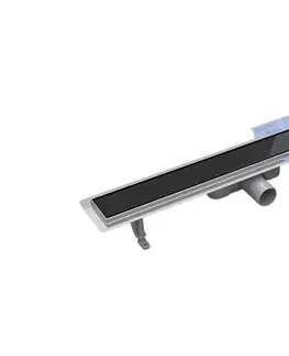 Sprchovacie kúty BESCO - Odtokový žľab VIRGO BLACK - Rozmer A - 90 cm ZLOL90VBL