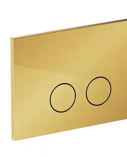 Záchody OMNIRES - Set: STRONGFRAME podomietkový rám ECO + STEEL-R45 nerez tlačidlo, zlato lesk STFWCECO1R45-RGL
