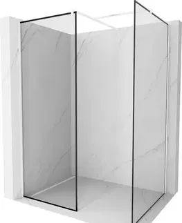 Sprchové dvere MEXEN/S - Kioto Sprchová zástena Walk-in 70 x 70, čierny vzor, biela 800-070-202-20-70-070