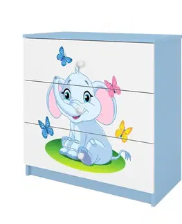 Komody so zásuvkami Detská komoda  Babydreams modrá – Slon