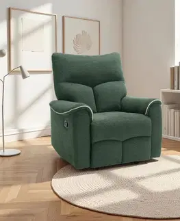 Kreslá KONDELA Nader relaxačné kreslo zelená / béžová