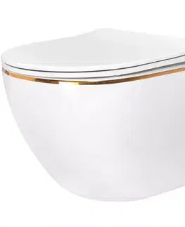 Sanitárna keramika Závesná misa Carlo Mini Rimless white gold