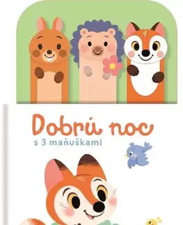 Leporelá, krabičky, puzzle knihy Dobrú noc s 3 maňuškami: Lesné zvieratká