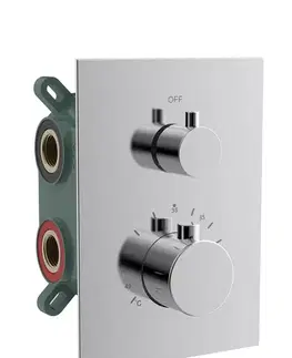 Kúpeľňové batérie SAPHO - KIMURA podomietková sprchová termostatická batéria, box, 2 výstupy, chróm KU682