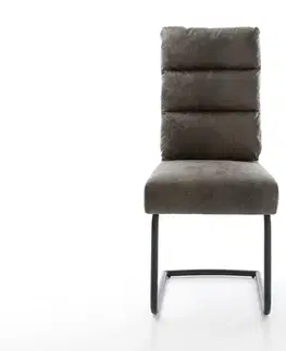 Jedálenské stoličky DELIFE Jedálenská stolička Pela-Flex mikrovlákno sivá vintage jedálenská stolička okrúhla čierna vrecková pružina