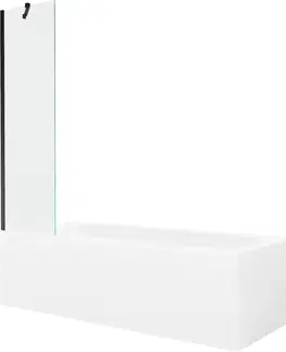 Sprchové dvere MEXEN/S - Vega obdĺžniková vaňa 180 x 80 cm s panelom + vaňová zástena 50, transparent, čierna 550118080X9505000070