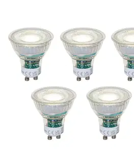 LED osvetlenie Sada 5 stmievateľných LED žiaroviek GU10 50 mm číra 2,5 W 450 lm 4000 K