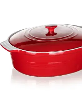 Formy na pečenie Banquet Forma zapekacia oválna s pokrievkou Culinaria Red 3,6 l, 3,6 l