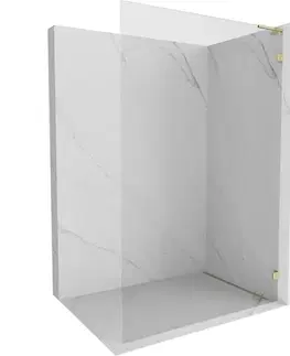Sprchové dvere MEXEN/S - Lunar L Sprchová zástena WALK-IN pravá 60 x 200, transparent 8 mm, zlato 830L-060-000-50-00-P
