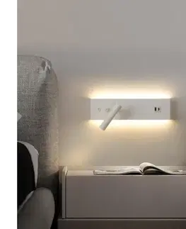 Svietidlá BRILAGI-LED Nástenné bodové svietidlo s USB portom NOCTIS LED/3W/230V+LED/9W biela BRI300