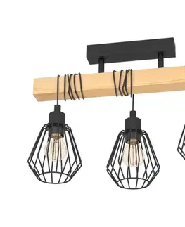 Svietidlá Eglo 780168 - Prisadený luster TABODI 3xE27/40W/230V hnedá/čierna 780168