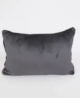 Dekoračné obliečky MKLozkoviny.sk Obliečka na vankúš mikroplyš 40 × 60 cm – Laura tmavo sivá-  -
