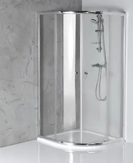 Sprchové dvere AQUALINE - ARLETA štvrťkruhová sprchová zástena 900x900, číre sklo HLS900Y