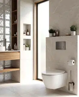 Záchody REA - Podomietkový WC systém K011A-Q + tlačidla I Brush Titan KPL-E0634