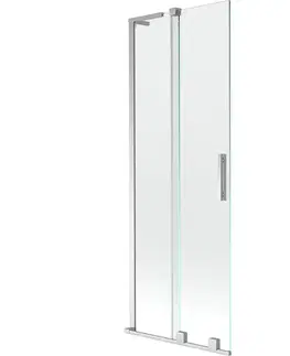 Sprchové dvere MEXEN/S - Velar L dvojkrídlová posuvná vaňová zástena 75 x 150, transparent, chróm 896-075-003-01-01