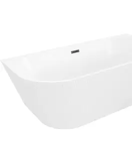 Vane MEXEN/S - Oris voľne stojaca vaňa nástenná reliéf 170 x 80, biela, sifón a prepad čierna 52871708000-70