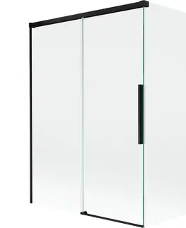 Sprchové dvere MEXEN/S - Rox vaňová zástena 2-krídlová posuvná 120 + 70 x 150, transparent, čierna 8C9-120-070-70-00