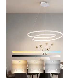 Svietidlá BRILAGI-LED Stlmiteľný luster na lankách TWISTER LED/75W/230V pr. 70 cm biela + diaľkový ovládač BRI479