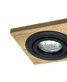 Svietidlá  Podhľadové svietidlo TOBBY 1xGU10/20W/230V 11,5x11,5 cm dub/čierna LM-1.282/NATURALNY