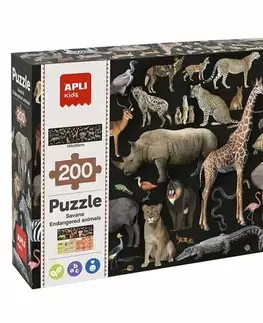 Do 49 dielikov APLI APLI Puzzle Ohrozené druhy zvierat zo savany 200 dielikov