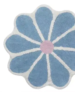 Koberčeky a rohože do kúpeľne Kúpeľňový koberček Fi 70cm modrý Cotton Floral