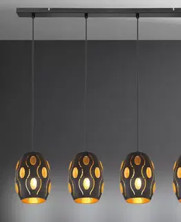 Moderné lampy do obývačky Luster 24006S-4H Čierna a zlatá LW4