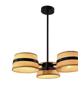 Stropná svetla Stropná lampa Demy čierna 3x40W E14 žlté tienidlo