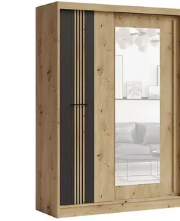 Šatníkové skrine Skriňa Molto ML-150 artisan/čierna