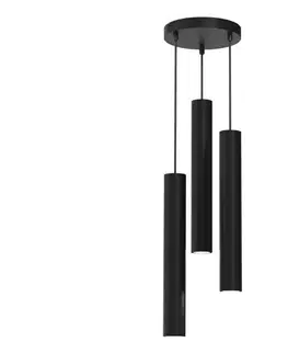 Svietidlá  Luster na lanku HUDSON 3xGU10/8W/230V čierna MLP8793