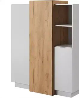 Komody do spálne Komoda 3d E Biely/Dub zlatý craft