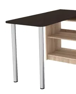 Písacie stoly KUKA rohový písací stôl, sonoma/wenge