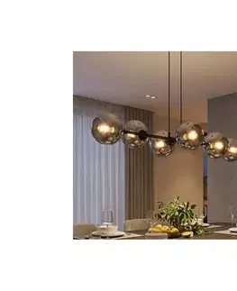Svietidlá BRILAGI - Závesné svietidlo na lanku DIOR 6xE27/60W/230V čierna/dymová šedá 59-024B