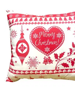 Dekoračné vankúše Vankúš antialergický Christmas červené 40x40cm TiaHome