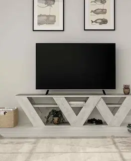 TV stolíky TV stolík GRIM, antická biela