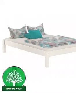 Drevené postele Posteľ Dora 160x200 borovica morená bielená