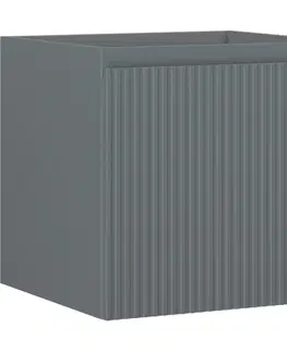 Kúpeľňový nábytok MEXEN/S - Rivel kúpeľňová skrinka pod umývadlo 50, 1 šuplík, reliéf, grafit mat 91A20-05047-1-BF66