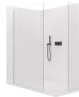Sprchové dvere CERANO - Sprchová zástena Walk-in Crystal TL/P - 8 mm - bezvzperový systém - zlatá, transparentné sklo - 50x50x200 CER-8050BD5711