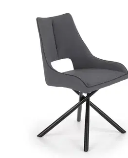 Čalúnené stoličky Stolička K409 tkanina/kov tmavý popol 49x52x84