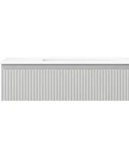 Kúpeľňový nábytok MEXEN/S - Rivel kúpeľňová skrinka 100 cm s umývadlom Otis, 1 šuplík, reliéf, sivá mat/biela mat 91A20-10023-1-BF62-W18M01