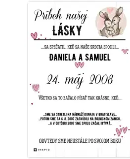 Obrazy s textom Darček na svadbu - Obraz pre zamilovaných: Príbeh našej lásky