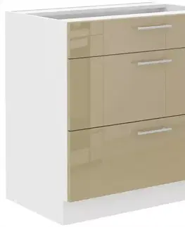 Kuchynské skrinky stojace Kuchynská skrinka Lara 80d 3s Bb Mdf Cappucino lesk