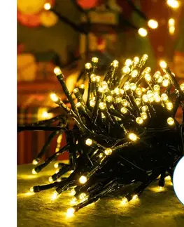 LED osvetlenie  B.V.  - Vonkajší LED vianočný reťazec 600 LED/8 funkcií 18 m IP44 teplá biela B103031OD
