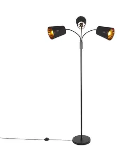 Stojace lampy Moderná stojaca lampa čierna 3-svetlo - Carmen