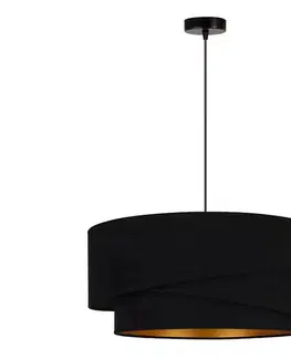 Svietidlá  - Luster na lanku KOBO 1xE27/15W/230V pr. 45 cm čierna/zlatá 600149